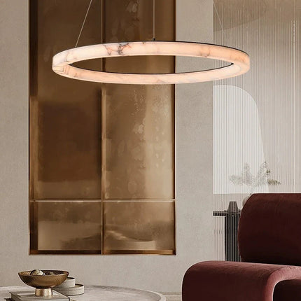 Suspension LED en marbre véritable