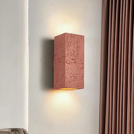 Applique murale LED carrée style wabi-sabi en ciment pour intérieur — LZ4X9T2