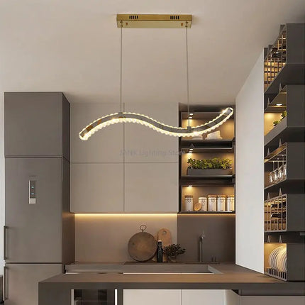 Lustre LED moderne en cristal de luxe forme S — LZ4X9J