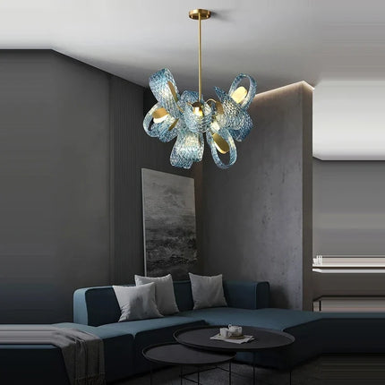 Suspension en verre bleu design pour couloir et chambre — LZ4X9T