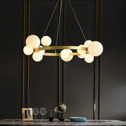 Lustre suspension en verre avec éclairage LED pour décoration moderne — LZ4N7Q2