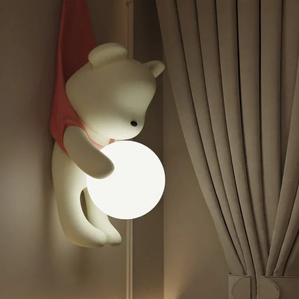 Applique murale LED ours nordique en résine style crème pour chambre — LZ4N7XQ