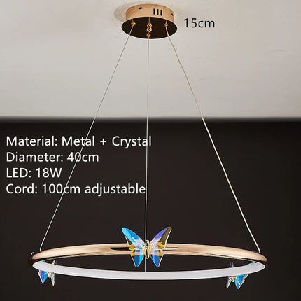 Lustre LED papillon avec cordon ajustable pour intérieur — LZ4X9M