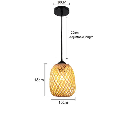 Lustre en bambou japonais à rotin tissé style chinois — LZ4X9P2