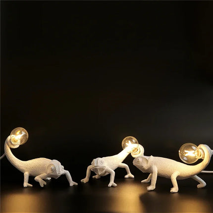 Lampe de bureau ludique en résine design lézard caméléon — LZ4X9T2