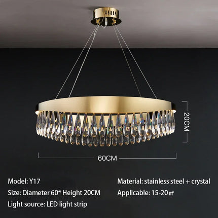 Lustre en cristal de luxe pour éclairage intérieur décoratif — LZ4X9T1