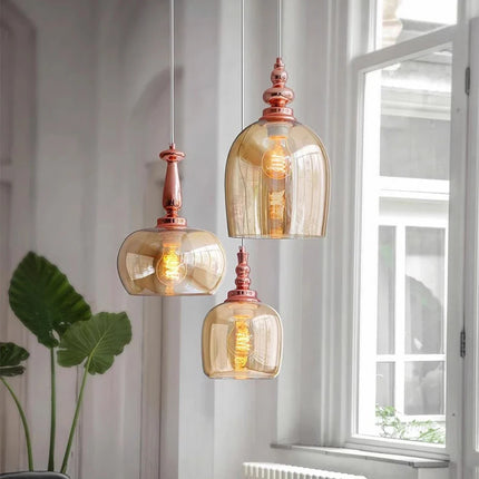 Suspension rétro en verre style loft nordique pour intérieur — LZ4X9T