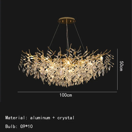 Applique murale LED art déco en cristal et aluminium doré — LZ4X9P2