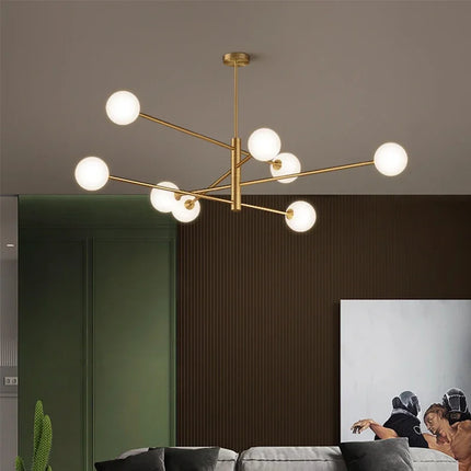 Lustre nordique en cuivre avec verre créatif et forme haricot — LZ4D9XQ