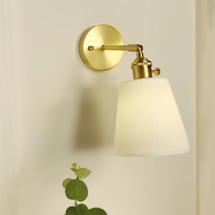Applique murale nordique en céramique avec interrupteur en laiton réglable — LZ4X9P2