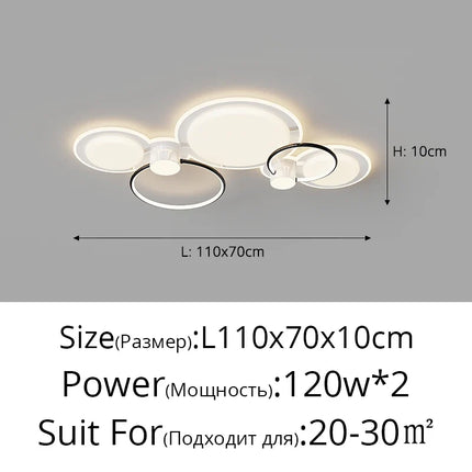 Plafonnier LED intérieur design avec anneau créatif décoratif — LZ4X9P