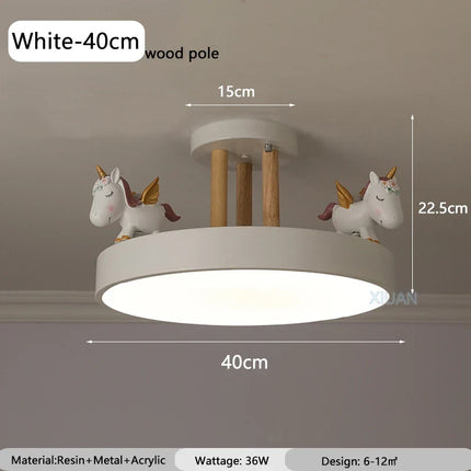 Lustre enfant avec motif cheval pour chambre garçon et fille — LZ4X9T