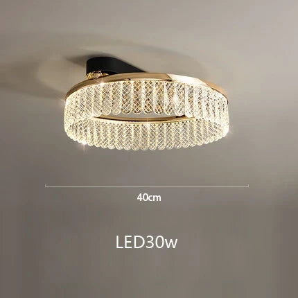 Lustre LED en cristal à anneaux multiples et formes losange et rond — LZ4X9P2