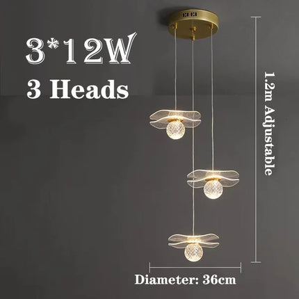 Suspension moderne en cristal forme feuille de lotus personnalisable — LZ4X9Q