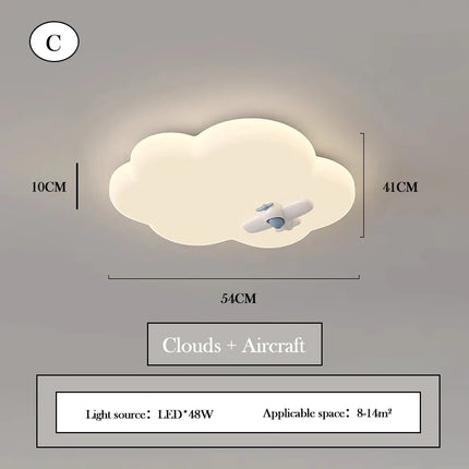 Plafonnier créatif en forme de nuage pour chambre d'enfant chaleureuse — LZ7QX2