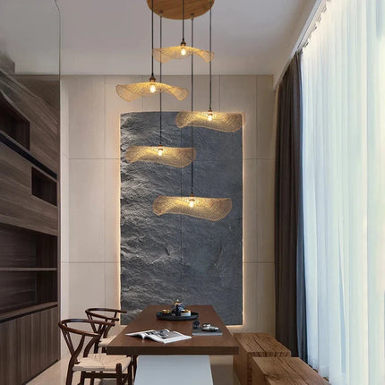 Lustre suspension en bambou style japonais pour décoration zen — LZ4X7Q9