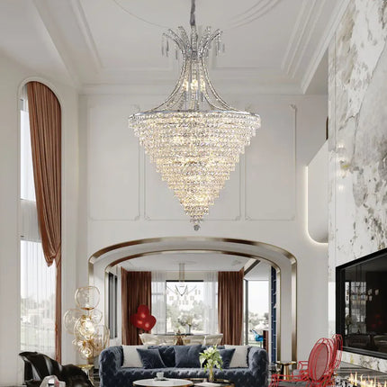 lustre en cristal chrome pour éclairage intérieur élégant