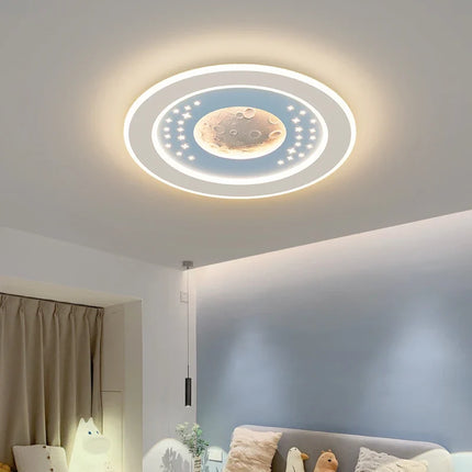 Plafonnier lunaire minimaliste anti-éblouissement pour chambre d’enfants — LZ4X9T