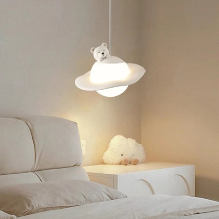 Lustre enfant en forme de lapin, ours et lune pour chambre — LZ4X9T