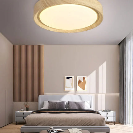 Plafonnier LED nordique en bois et fer décoratif — LZ4X9Q2