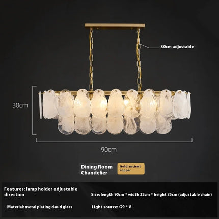 Suspension en verre gourde à motifs nuages style franco-américain — LZ4X9P