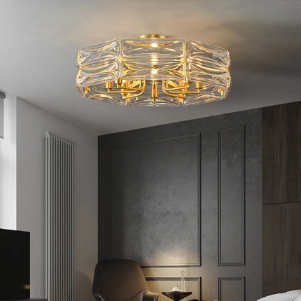Lustre LED moderne en cuivre à montage en surface — LZ4X9P