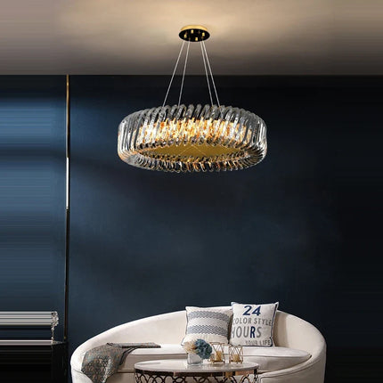 Lustre LED en verre cristal Art déco à intensité variable — LZ4P9XJ