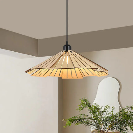 Suspension Wabi-Sabi en bois avec luminaires LED intégrés — LZ4X9Q2
