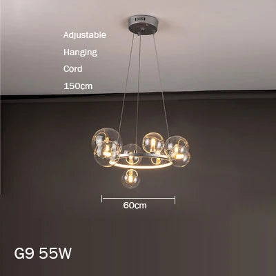 Lustre en verre moderne à bulles pour intérieur élégant — LZ4X9P
