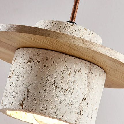 Suspension en pierre et bois avec cordon ajustable — LZ4X9P2