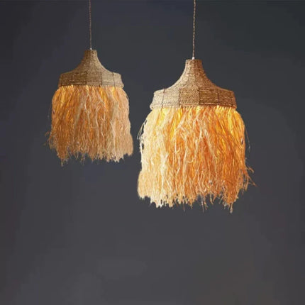 Suspension en rotin tissée main au style naturel wabi sabi — LZ4P9XQ