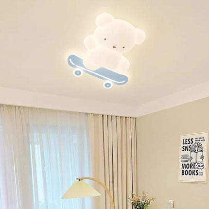 Plafonnier lumineux ours en skateboard pour chambre d’enfant moderne — LZ4X9T