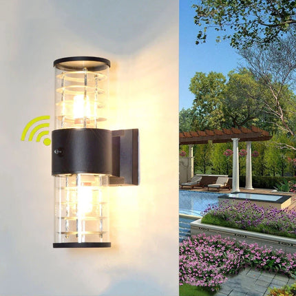 Applique murale extérieure étanche en verre avec capteur — LZ4G7XQ