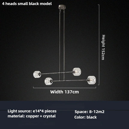 Lustre américain moderne en cristal et cuivre — LZ4X9QJ2