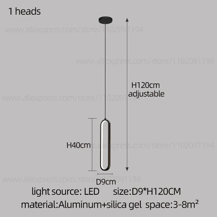 Lustre ovale LED minimaliste pour duplex et penthouse hôtelier — LZ4Q9X2