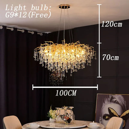 Lustre suspension LED en cristal style nordique élégant — LZ4X9T