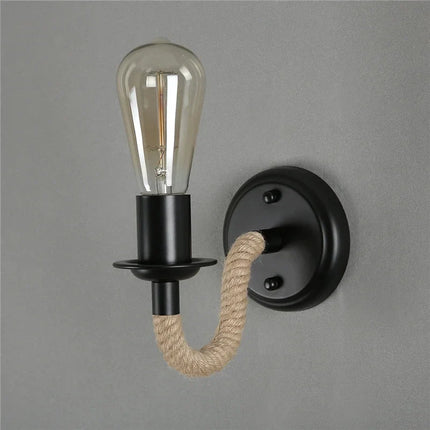 Applique murale rétro en corde de chanvre pour intérieur — LZ4X9M