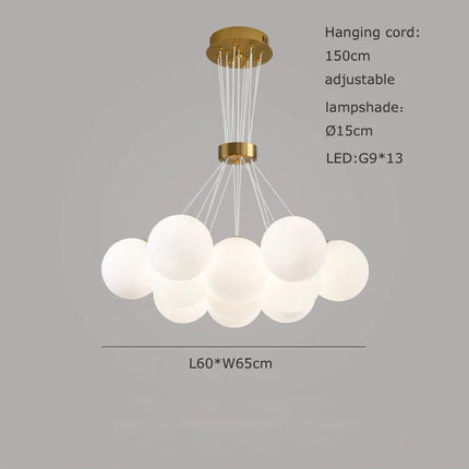 Lustre sphérique LED réglable en hauteur pour décoration moderne — LZ4QX9