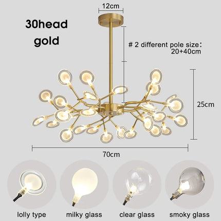 Suspension lustre vintage moderne branche Luciole — LZ4X9P2