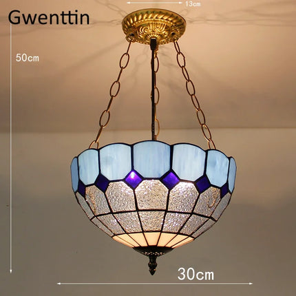 Suspension en verre teinté style Tiffany pour décoration intérieure — LZQ7M2