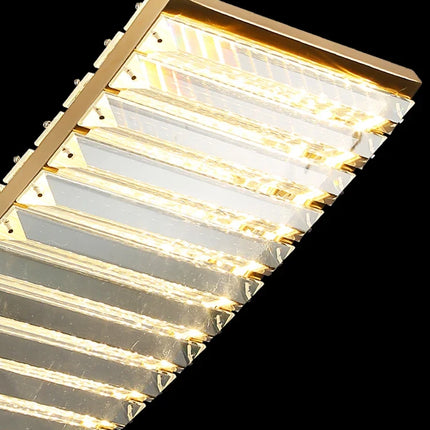 Lustre LED nordique rectangulaire en cristal pour cuisine moderne — LZ4M9X2