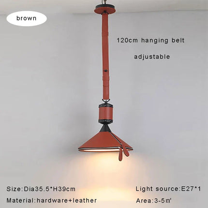 Lustre LED moderne avec ceinture en cuir pour décoration intérieure — LZ4X9P