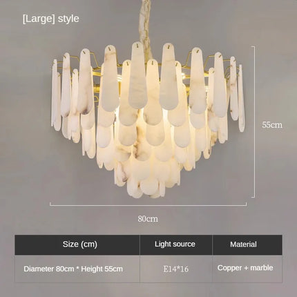 Suspension luxe en marbre et cuivre style chinois minimaliste — LZ4G7XQ