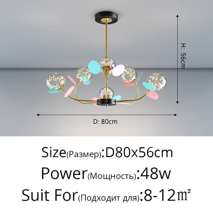 Lustre LED moderne nordique effet étoilé macaron créatif — LZ4X9J