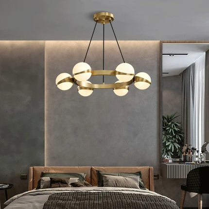 Lustre nordique en cuivre avec anneau décoratif — LZ4X9T1