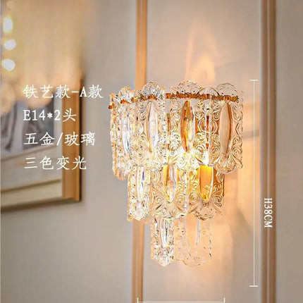 Applique murale en verre doré pour intérieur et restaurant — LZ4X9T2