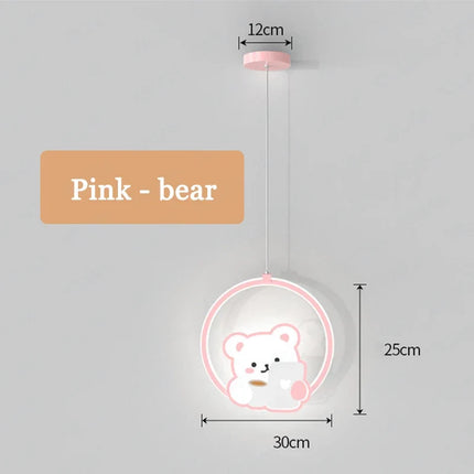 Suspension enfant motif vache et ours rose pour chambre — LZ4F7XQ