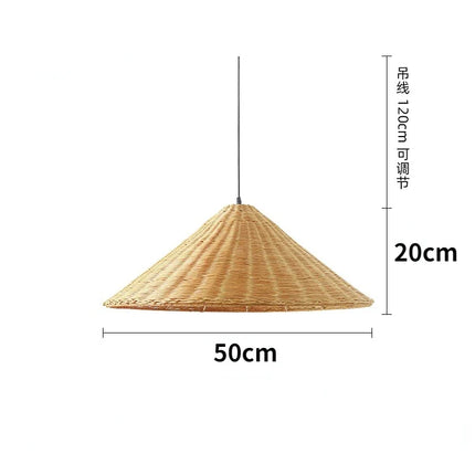 Suspension conique en rotin de bambou style zen — LZ4P9X7