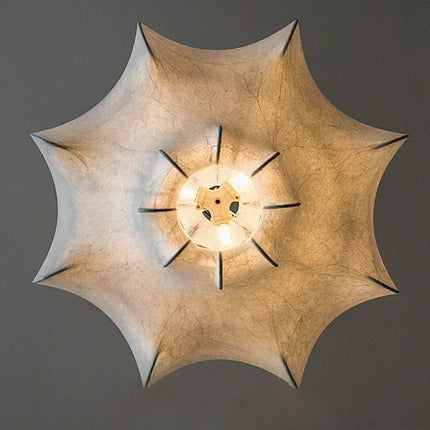 Lustre LED intérieur style wabi-sabi en soie japonaise — LZ4X9M
