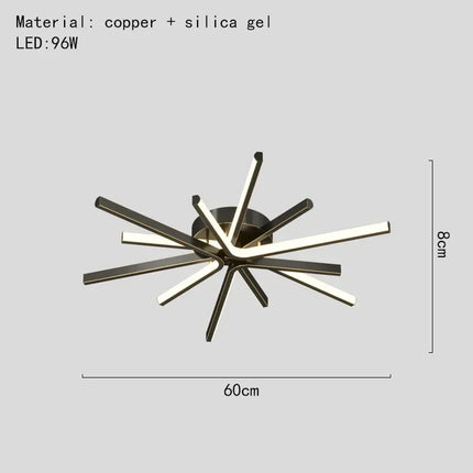 Plafonnier LED en cuivre au design artistique moderne — LZ4X9T2